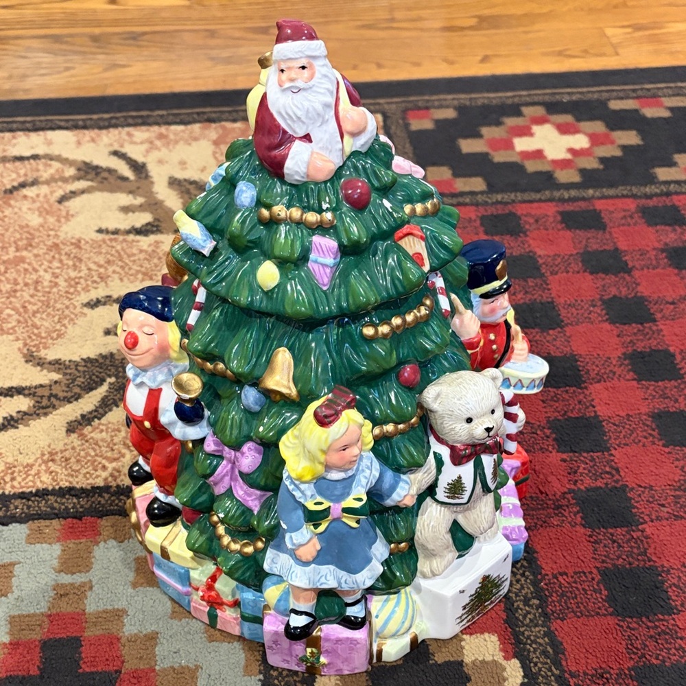 Vintage Spode Christmas tree cookie jar